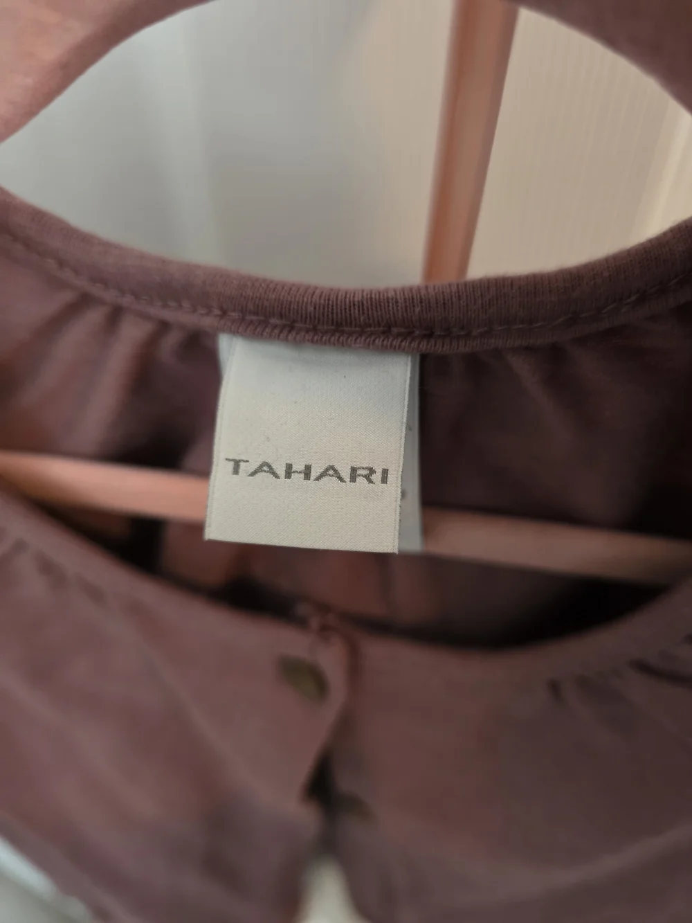 Tahari Mauve Button-Front Tunic with Leopard Print Leggings